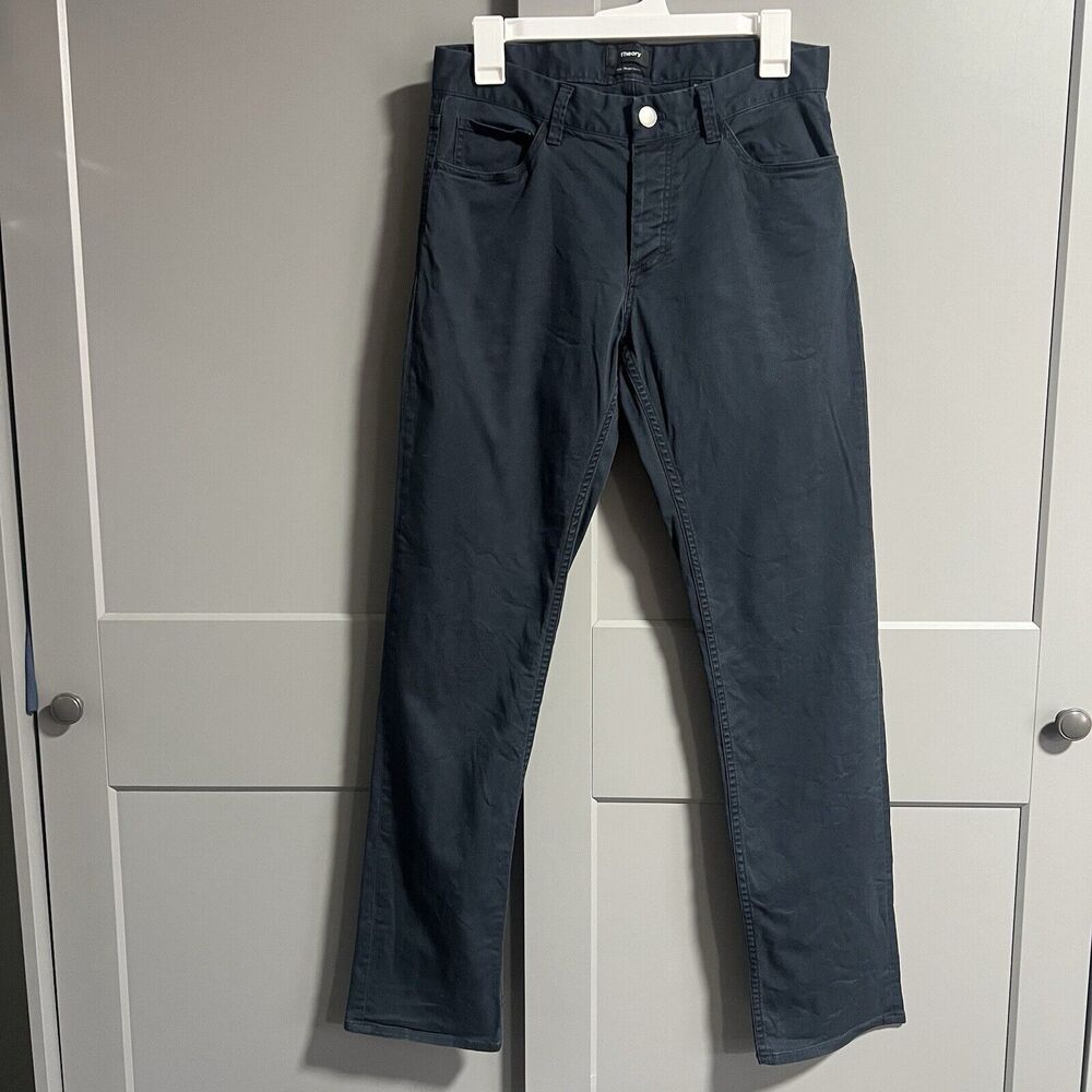 Theory Mens Hayden Slim Fit Straight Leg Chino Pants Navy Blue 30 Work Academia